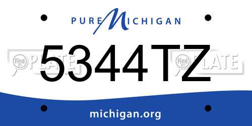 5344TZ Michigan License Plate