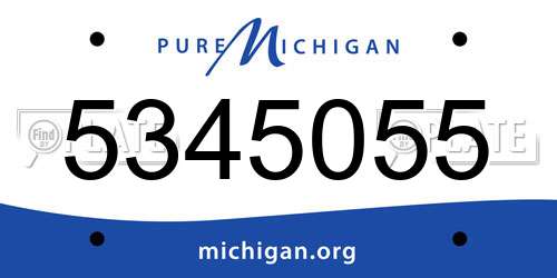 5345055 Michigan License Plate