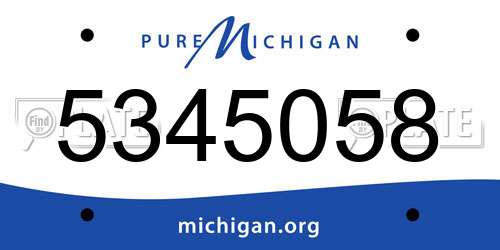 5345058 Michigan License Plate