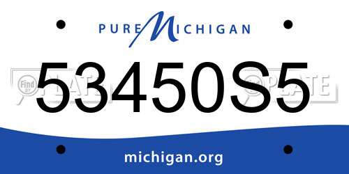 53450S5 Michigan License Plate