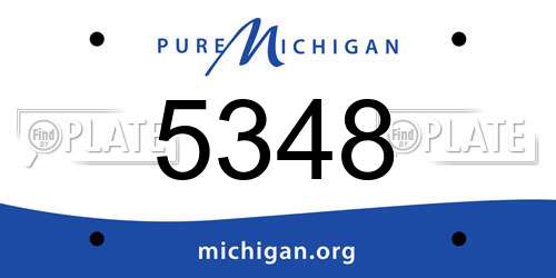 5348 Michigan License Plate
