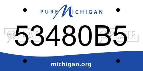 53480B5 Michigan License Plate