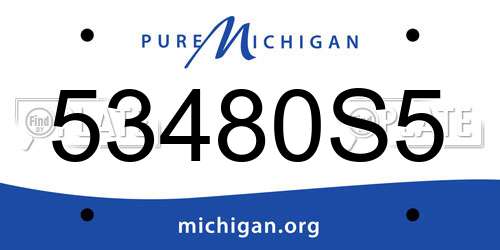 53480S5 Michigan License Plate