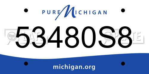 53480S8 Michigan License Plate