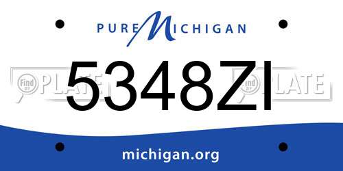 5348ZI Michigan License Plate