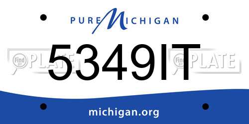 5349IT Michigan License Plate