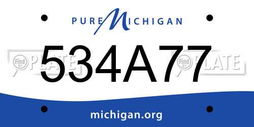 534A77 Michigan License Plate