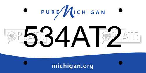 534AT2 Michigan License Plate