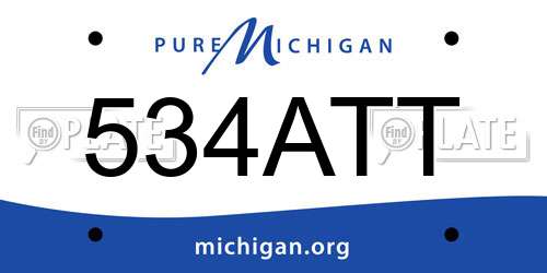 534ATT Michigan License Plate