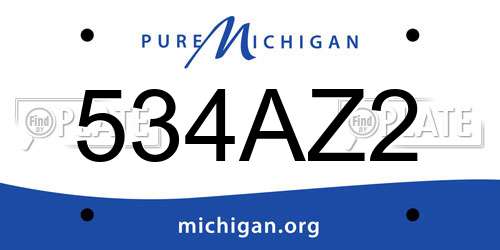 534AZ2 Michigan License Plate