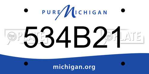 534B21 Michigan License Plate