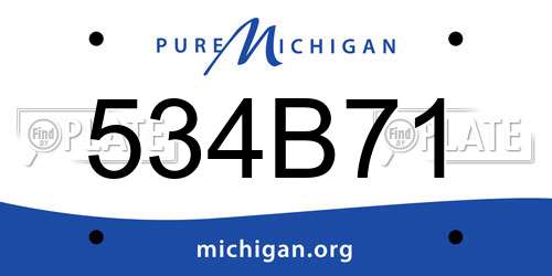 534B71 Michigan License Plate
