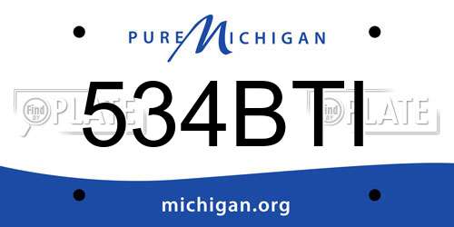 534BTI Michigan License Plate