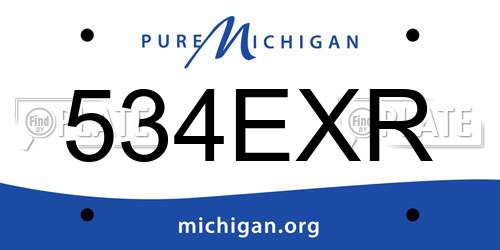 534EXR Michigan License Plate