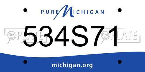 534S71 Michigan License Plate