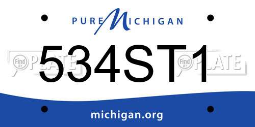 534ST1 Michigan License Plate