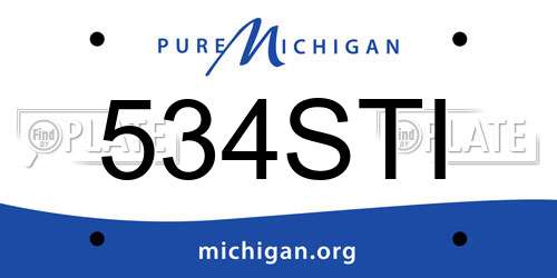 534STI Michigan License Plate