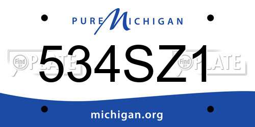 534SZ1 Michigan License Plate