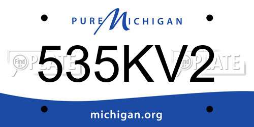 535KV2 Michigan License Plate