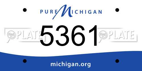 5361 Michigan License Plate