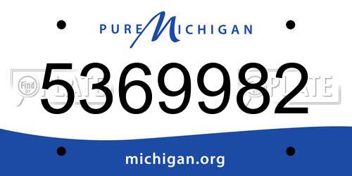 5369982 Michigan License Plate