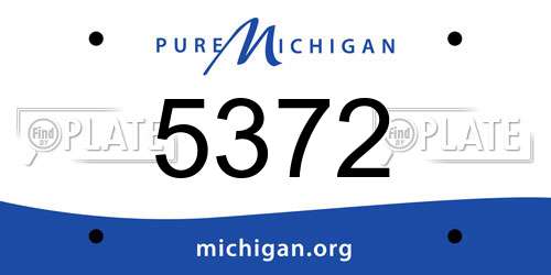 5372 Michigan License Plate