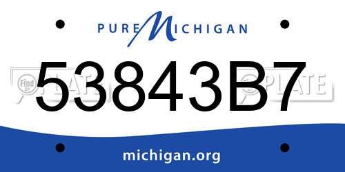 53843B7 Michigan License Plate