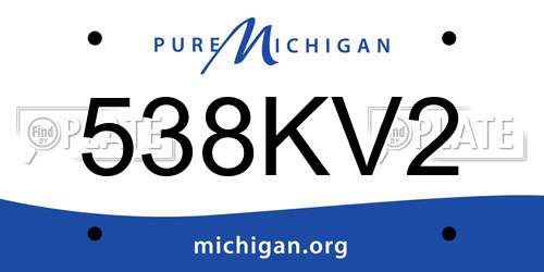 538KV2 Michigan License Plate