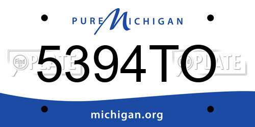 5394TO Michigan License Plate