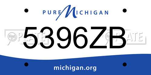 5396ZB Michigan License Plate