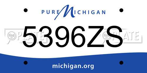 5396ZS Michigan License Plate