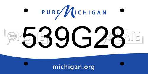 539G28 Michigan License Plate