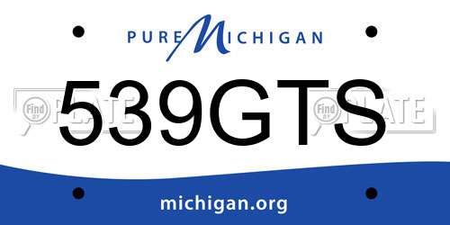 539GTS Michigan License Plate