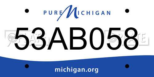 53AB058 Michigan License Plate