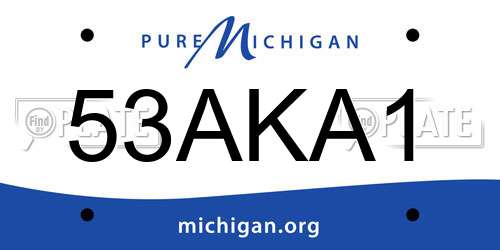 53AKA1 Michigan License Plate