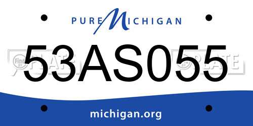 53AS055 Michigan License Plate