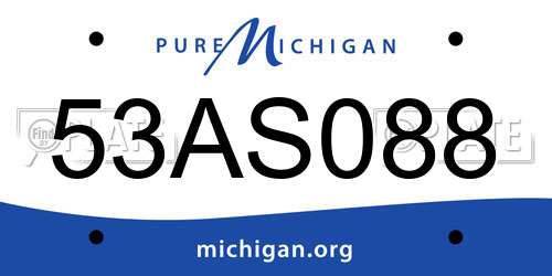 53AS088 Michigan License Plate