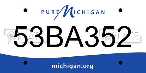 53BA352 Michigan License Plate