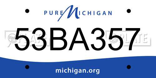 53BA357 Michigan License Plate