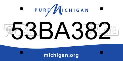 53BA382 Michigan License Plate