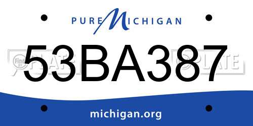 53BA387 Michigan License Plate