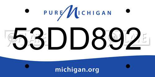 53DD892 Michigan License Plate