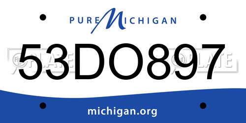 53DO897 Michigan License Plate