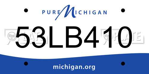 53LB410 Michigan License Plate