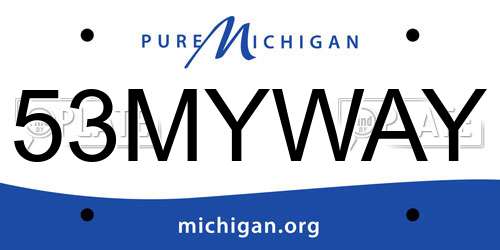 53MYWAY Michigan License Plate
