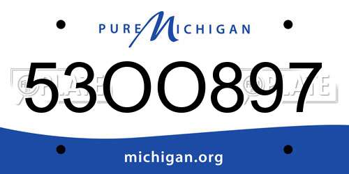 53OO897 Michigan License Plate