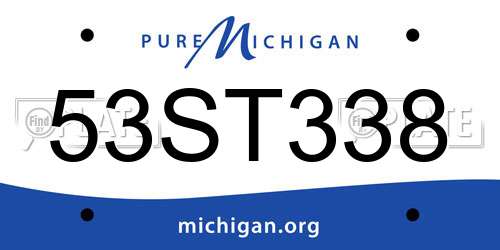 53ST338 Michigan License Plate