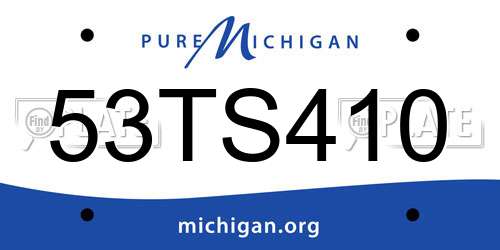 53TS410 Michigan License Plate