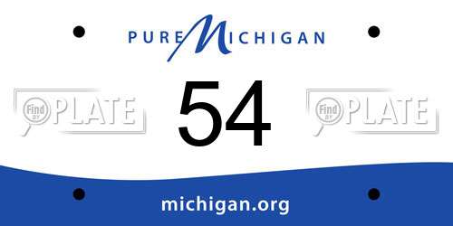 54 Michigan License Plate