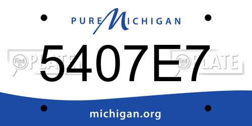 5407E7 Michigan License Plate